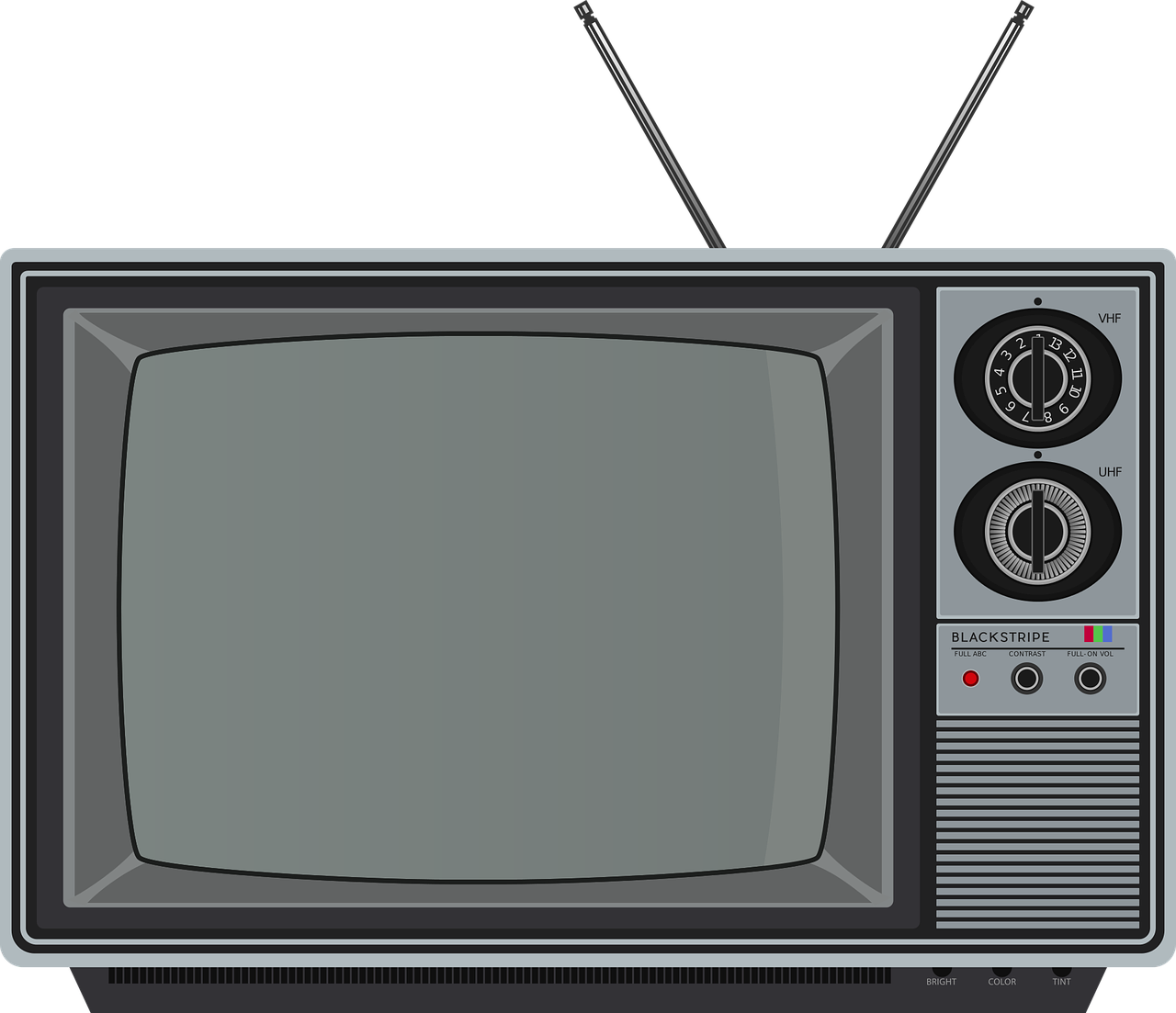 TV-with-rabbit-ears-and-dials TV with rabbit ears dials and buttons