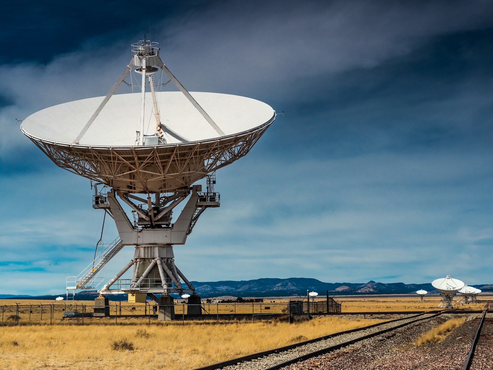 satellite satellite on landscape with other satellites in the background