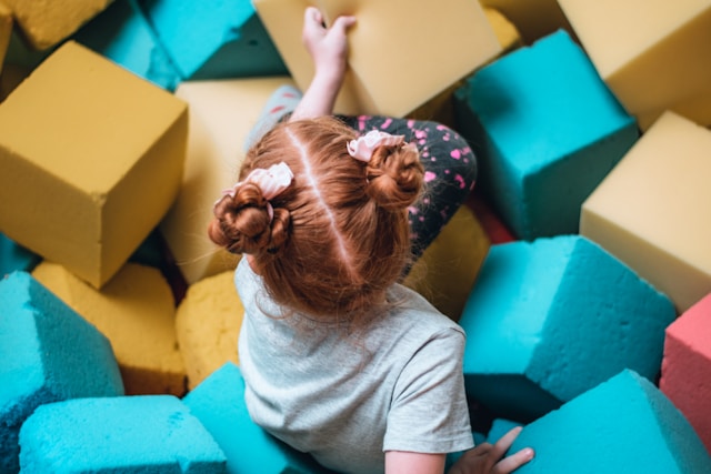 girl in foam pit girl in foam pit blocks