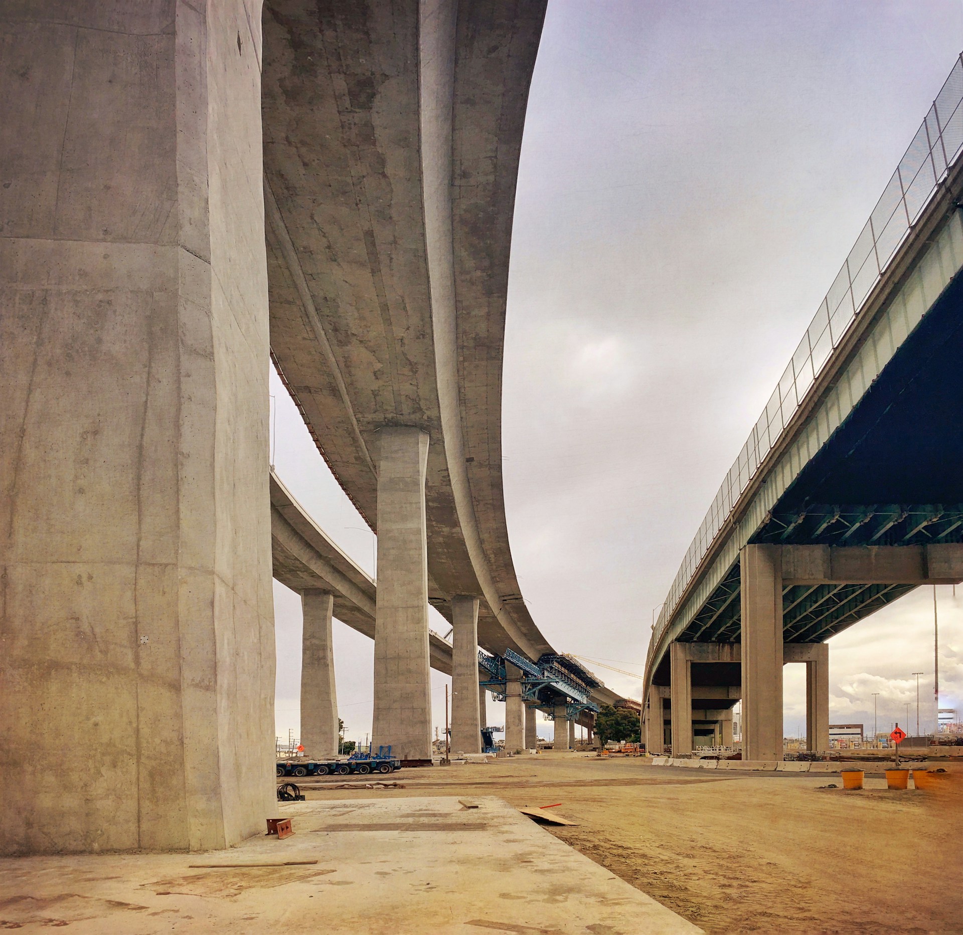 freeway under construction that could be a site inspection for a civil engineering expert witness