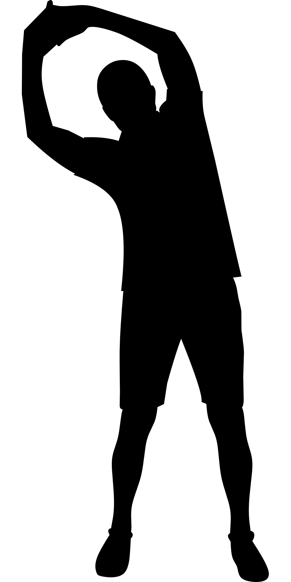 silhouette of man stretching silhouette of man standing and stretching